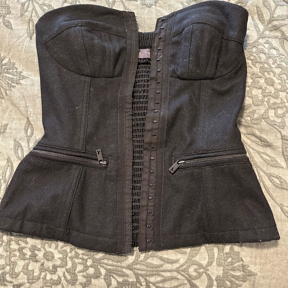 Aritzia Black Strapless Corset Top